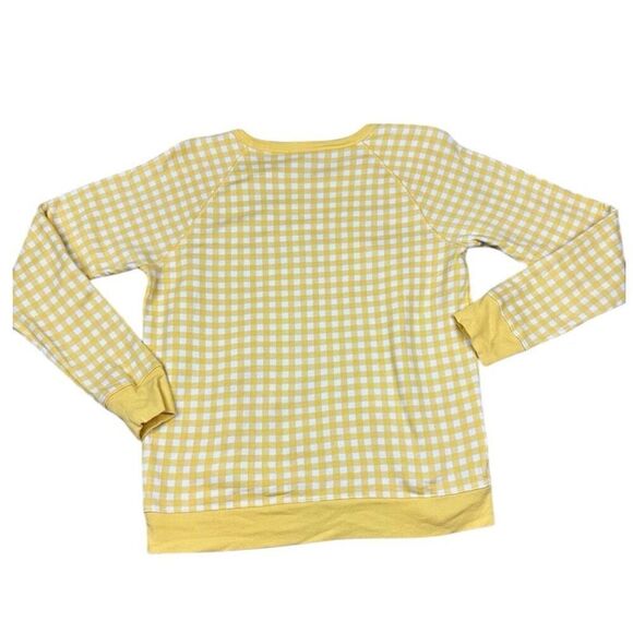 Draper James Natalie Yellow Gingham 100% Cotton Reese Witherspoon Brand Sweatshi - Picture 2 of 5